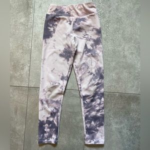 Zara Girls Pink & Grey Marble Pink Gray Tie Dye Leggings Size 8/9